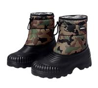 Bottes De Neige Camouflage Homme Femme Imperméables Et Chaudes- Après-Ski Antidérapantes À Semelle Crantée, Doublure Fourrure, Légère, Cordon De Serrage -Idéales Hiver,Ville Noir-Vert 43 EU