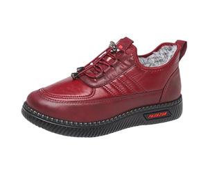 Bottes De Neige Chaud Doublées De Fourrure Bottes D'Hiver Pour Femmes Âgées Basquette Anti-Dérapantes À Enfiler Pour Femmes Chaussure Isolées En Coton Chaussures Confortables Pu Cuir Sneaker