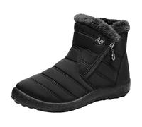 Bottes de Neige Chaudes et imperméables pour Femmes Chaussures Chaudes et légères à Fermeture éclair pour Femmes, idéales pour l'extérieur,Noir,37