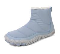 Bottes de neige chaudes et moelleuses unisexes, bottes d'hiver imperméables for hommes, chaussures de randonnée moelleuses, bottines, chaussures décontractées mi-mollet à enfiler(SKY BLUE,41)