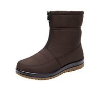 Bottes de neige chaudes pour femme - Coupe large - Doublure polaire - Bout | Bottines plates antidérapantes douces et confortables pour l'hiver, la randonnée, le quotidien, les voyages, les voyages