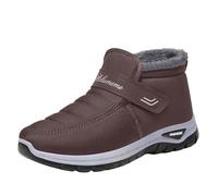 Bottes de neige chaudes pour femme - Imperméables - Doublure en fourrure - Antidérapantes - Légères et confortables - Chaussures thermiques antidérapantes, Un café., 38.5 EU