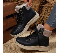 Bottes de neige confortables et décontractées pour femmes, bout rond, lacets, fermeture éclair latérale, antidérapantes, légères, imperméables, , à tube court, polyvalentes pour doudoune et robe, nouv