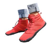 Bottes de neige d'hiver 37 avec lacets, bottes chaudes et confortables pour hommes et femmes bottes amphibiens hautes, Rouge 1, 42 EU