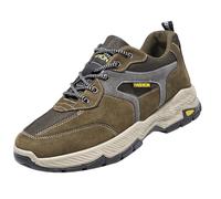 Bottes de neige d'hiver à lacets pour homme avec doublure en fourrure, légères, antidérapantes, durables, chaussures de randonnée pour les aventures et le confort tout au long de la journée, kaki, 42