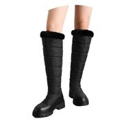 Bottes De Neige D'hiver Avec Col En Peluche Boots À Tige Longue En Duvet | Imperméable Bottes Hautes Antidérapantes À Plateforme Chaussures Chaudes En Coton Grande Taille For Extérieur