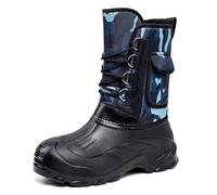 Bottes de neige d'hiver, bottes d'extérieur jusqu'au milieu du mollet avec semelle à enfiler pour temps froid, bleu, 40 EU