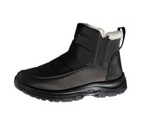 Bottes de neige d'hiver chaudes avec doublure en fausse fourrure isolées par temps froid confortables plates, Noir , 41 EU