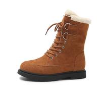 Bottes de neige d'hiver pour femme avec chaussures décontractées et confortables pour temps froid Jack pour femme en peau d'agneau, marron, 39 EU