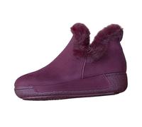 Bottes de neige d'hiver pour femme - Bottines de randonnée imperméables et décontractées avec doublure en polaire imitation daim, violet, 43.5 EU