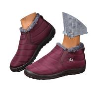 Bottes de neige d'hiver pour femme - Chaudes - Imperméables - Dentelle élastique - Faciles à mettre et à enlever - Antidérapantes - Doublées en fourrure - Chaussures d'extérieur légères réglables