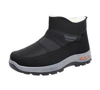 Bottes de neige d'hiver pour homme avec doublure en fourrure chaude, chaussures décontractées pour temps froid et marche, Noir , 39 1/3 EU