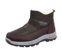 Bottes de neige d'hiver pour homme avec doublure en fourrure chaude, chaussures décontractées pour temps froid et marche, café, 42 1/3 EU