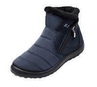 Bottes de neige d'hiver pour homme et femme avec doublure en fourrure - Imperméables - Chaudes - Antidérapantes - Doublées en fourrure - Antidérapantes - Coupe large - Chaussures de marche d'hiver