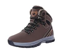 Bottes de neige d'hiver pour hommes, Style Couple, chaussures de randonnée chaudes et épaisses, montantes, pour Sports de plein air (Brown, 41)