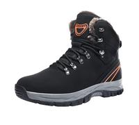 Bottes de neige d'hiver pour hommes, Style Couple, chaussures de randonnée chaudes et épaisses, montantes, pour Sports de plein air (Black, 46)