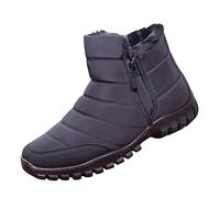 Bottes de neige d'hiver thermiques pour homme avec doublure en fourrure - Imperméables - Pour temps froid - Chaudes et antidérapantes - Légères et pelucheuses, Noir , 39 EU