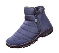 Bottes de neige d'hiver thermiques pour homme avec doublure en fourrure - Imperméables - Pour temps froid - Chaudes et antidérapantes - Légères et pelucheuses, bleu, 39.5 EU