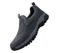 Bottes de neige d'hiver vintage à enfiler pour homme - Chaudes - Confortables et douces - Antidérapantes - Durables - Pour la chasse et les activités de plein air, gris, 42.5 EU