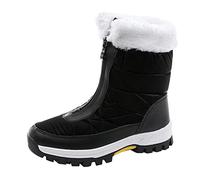 Bottes de neige doublées d'hiver imperméables mi-hautes pour femme | Bottes d'hiver avec semelle antidérapante, bottes de randonnée légères avec fermeture éclair, bottes thermiques confortables