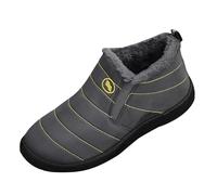Bottes de neige doublées en polaire - Grande taille - Unisexe - Chaussures d'hiver chaudes - Coupe large - Bottes épaisses avec intérieur en peluche - Chaussures décontractées et décontractées, gris