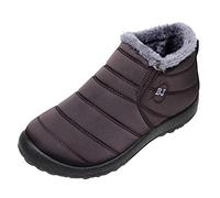 Bottes de neige doublées imperméables pour femme - Bottes d'hiver antidérapantes - Bottes courtes - Chaussures de loisirs - Chaussures de course sur route - Ultra confortables - Chaussures de marche