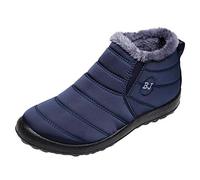 Bottes de neige doublées imperméables pour femme - Bottes d'hiver antidérapantes - Bottes courtes - Chaussures de loisirs - Chaussures de course sur route - Ultra confortables - Chaussures de marche