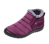 Bottes de neige doublées imperméables pour femme - Bottes d'hiver antidérapantes - Bottes courtes - Chaussures de loisirs - Chaussures de course sur route - Ultra confortables - Chaussures de marche