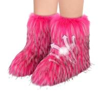 Bottes de neige en peluche pour femme - Chaussures d'hiver chaudes, chaussures de cheville de 26 cm, doublure douce, confort et style tendance | Bottes d'extérieur pour temps froid pour femmes et