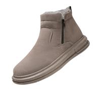 Bottes de neige en polaire pour homme - Style vintage - Chaussures plates - Chaudes - Confortables - Durables - Antidérapantes - Pour la chasse et les activités de plein air, kaki, 41 1/3 EU