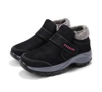 Bottes de neige épaisses pour femme, chaussures de marche pour l'automne et l'hiver, parfaites pour les activités décontractées et de voyage, chaussures rembourrées élégantes pour femme, Noir , 37.5
