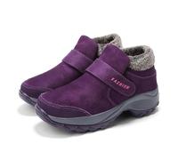 Bottes de neige épaisses pour femme, chaussures de marche pour l'automne et l'hiver, parfaites pour les activités décontractées et de voyage, chaussures rembourrées élégantes pour femme, violet, 39 EU