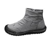 Bottes de neige extra larges pour homme avec fermeture éclair latérale antidérapantes - Soutien de la voûte plantaire - Chaussures orthopédiques pour l'extérieur, la randonnée, le trekking