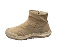 Bottes de neige extra larges pour homme avec fermeture éclair latérale antidérapantes - Soutien de la voûte plantaire - Chaussures orthopédiques pour l'extérieur, la randonnée, le trekking