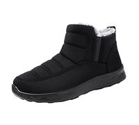 Bottes De Neige Femme Bottes De Neige Doublure Polaire Durable RandonnéE Imperméable Bottines Semelle AntidéRapant Chaussures Mousse A MéMoire Chaussures D'Hiver ExtéRieur (Black, 39)