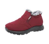 Bottes De Neige Femme Bottes Doublure Polaire Imperméable RandonnéE Bottines Semelle AntidéRapant Chaussures Mousse A MéMoire Chaussures D'Hiverfuzzyclassic (Red, 39)