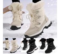 Bottes De Neige Femme Chaussures Fourrées Bottines Orthopédiques Chaussure Impermeable Botte Rangers Chaudes Gros Mollet Hugg Noir Apres Ski Hiver Bottine pour