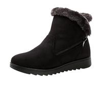 Bottes de neige femme hiver randonnée Doublure Chaude Fausse Fourrure Bottines femme à Talons Plats d'hiver Imperméable Antidérapant Bottes Extérieur Chaussures Hiver imperméable Chaudes