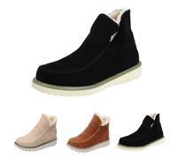 Bottes De Neige Femme Imperméables - Chausson Botte À Enfiler Bottes d'hiver Chaudes Bottines Fourrées Soft Chaussures De Maison À Plateforme Pantoufles Femme Hiver Chic Et Élégantes