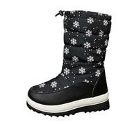 Bottes de Neige Femme Mi-Mollet Antidérapantes Bottes Femme Hiver Chaudes en Doudoune Botte de Neige Ski Imperméable Snow Boots Fourrées à Zip Latérale Chaussure Hiver Confort Chaussures de Randonnée