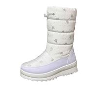 Bottes de Neige Femme Mi-Mollet Antidérapantes Bottes Femme Hiver Chaudes en Doudoune Botte de Neige Ski Imperméable Snow Boots Fourrées à Zip Latérale Chaussure Hiver Confort Chaussures de Randonnée