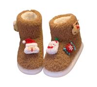 Bottes de Neige Femme Mignon avec Design Wapiti de Noël Botte de Noel Peluche Chaud Bottine Femme Antidérapant avec Semelle Épaisse Bottines de Noël Douces pour la période Christmas