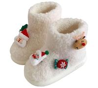 Bottes de Neige Femme Mignon avec Design Wapiti de Noël Botte de Noel Peluche Chaud Bottine Femme Antidérapant avec Semelle Épaisse Bottines de Noël Douces pour la période Christmas