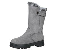 Bottes de Neige Fille 35 Automne et Hiver Bottes de Neige Bottes Courtes Talon Moyen Bottes d'Hiver Cuir Bas, gris, 37 EU