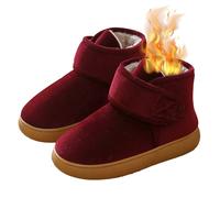 Bottes de Neige Hiver Femmes Hommes, Chaud Fourrure Doublure, Chaussure Chaude Confortables Antidérapant, for Personnes âgées Women Wine Red 40