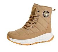 Bottes De Neige Hiver Homme Femme - Bottines Montantes Fourrées, Imperméables/Deperlantes, Semelle Antidérapante Légère-Chaussures Chaudes Pour Randonnée, Marche Urbaine Beige 40 EU