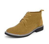 Bottes De Neige Homme,Bottines décontractées en Cuir à Lacets pour Homme - Chaussures de Marche Confortables et polyvalentes idéales pour Jeans et Tenues Quotidiennes Toute Saison (Yellow, 39)