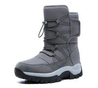 Bottes de Neige Homme, Tige Textile Matelassée, Fermeture par Élastique et Cordon, Semelle Épaisse Antidérapante, Chaussures Hiver pour Neige, Marche, Sorties Plein Air, Froid et Météo Difficile