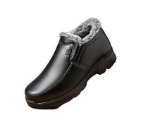 Bottes de neige imperméables à enfiler en similicuir thermique antidérapantes avec doublure en fourrure, coupe large, chaussures d'hiver chaudes en mousse à mémoire de forme, soutien de la voûte