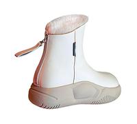 Bottes de Neige Imperméables Chaussures Femme Rembourrage Thermique Semelle Épaisse Plate Antidérapante Adaptées pour Balades Hivernales Trekkings, beige, 39